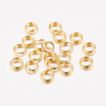 20pcs/50pcs/100pcs, 5x0.7mm, Iron Double Loops Jump Rings Split Rings, in Golden
